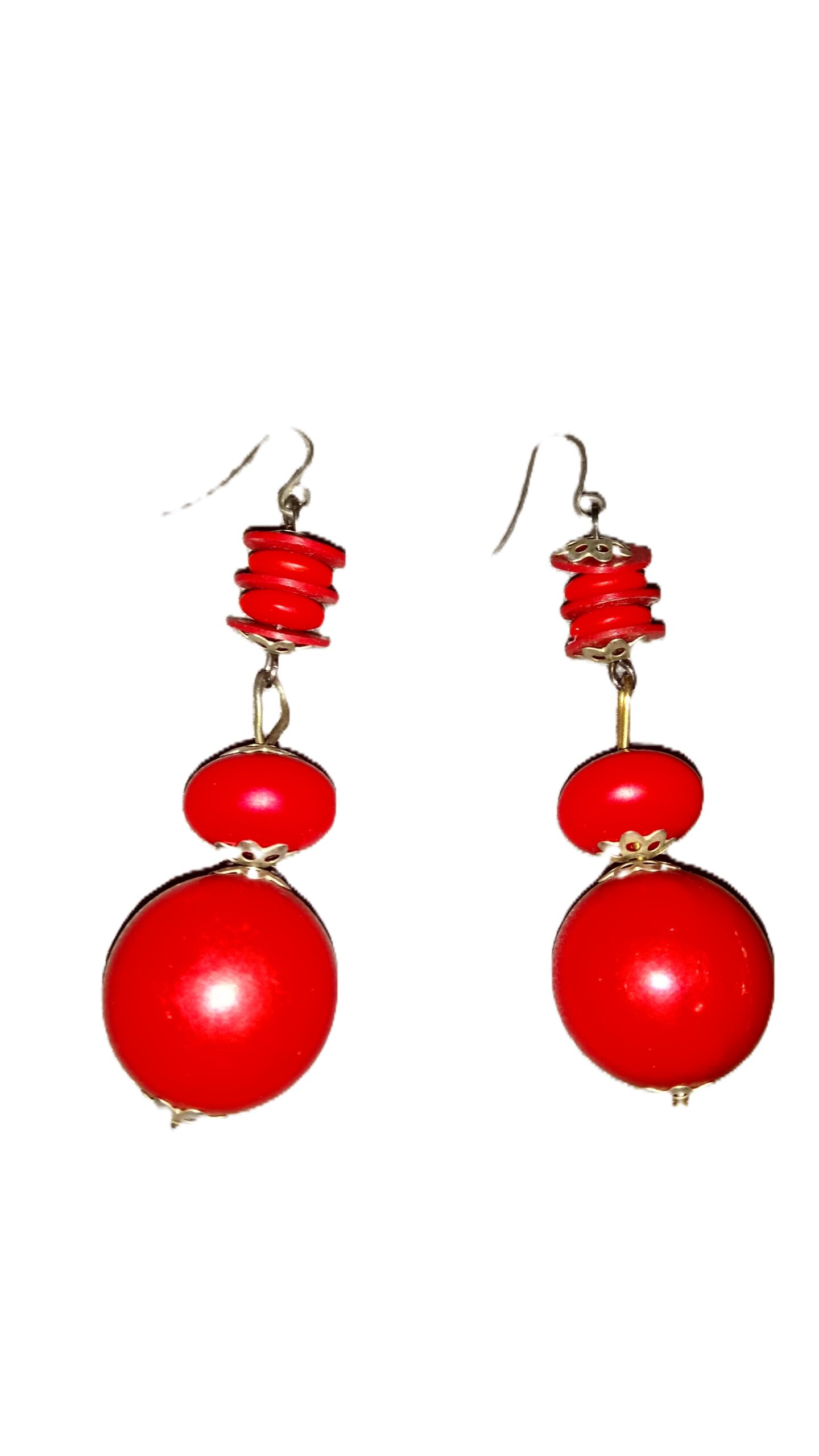 DSC_0022 Kolczyki czerwone w kolorze koralowca - obrazek 1